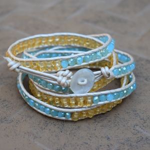 Handmade beaded wrap bracelet
